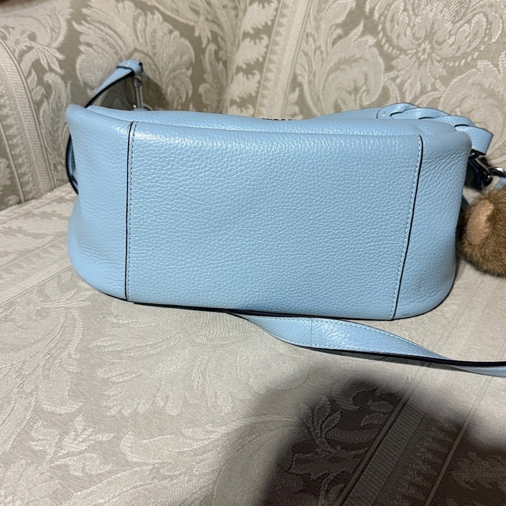 Coach Jules Turquoise Blue Pebbled Leather Crossbody-shoulder Bag - Picture 2 of 6